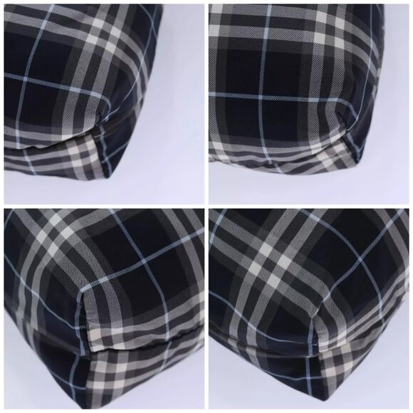 BURBERRY Nova Check Blue Label Drawstring Bag Pouch Nylon Navy Auth - Picture 16 of 16